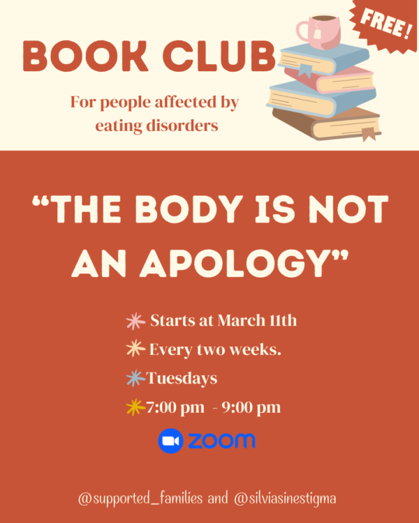 Book club for those affected by eating disorders and those struggling with body image